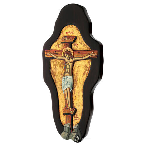 Icono griego relieve pintado crucifixión Cristo 66x35 hoja oro 4