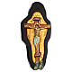 Icona greca rilievo dipinta crocifissione Cristo 65X35 cm foglia oro s3