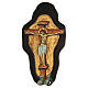 Ícone grego pintado Crucificação de Jesus relevos 64,5x5x34,5 cm folha de ouro s1