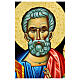 Icona greca dipinta mano liscia San Giuseppe 90X40 cm s3