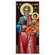 Ícone grego pintado à mão São José e Menino Jesus auréolas douradas 90x40 cm s1