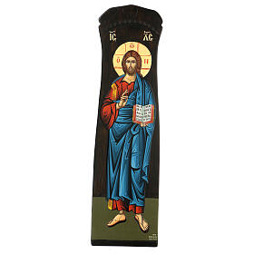 Icono hoja oro Cristo Pantocrátor juez hoja oro pintado 90x25 cm