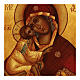 Icona Madre di Dio Donskàja dipinta russa foglia oro 14X10 cm s2
