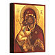 Ícone grego pintado à mão relevo Nossa Senhora véu azul com Menino Jesus, folha de ouro 24 K, 14x10 cm s3