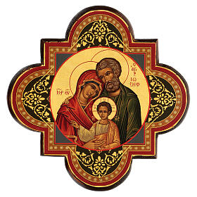 Siebruck-Ikone aus Griechenland der Heiligen Familie mit Lebensblume, 20 x 20 cm