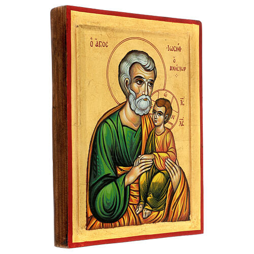 Handbemalte Ikone aus Griechenland mit Sankt Joseph, 20 x 30 3