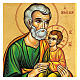 Icona dipinta a mano San Giuseppe 20x30 Grecia s2