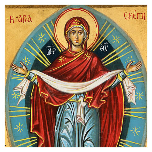 Ikona grecka malowana ręcznie Madonna Miłosierna, 20x30 cm 2