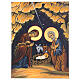 Nativity icon painte by hand, wood with golden background, 12.5x16.5 in s1