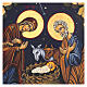 Nativity icon hand painted wood gold background 30x40 cm s2