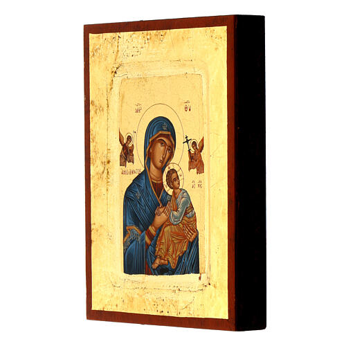 Greek silk screen icon with frame, Our Lady of Perpetual Help, 5.5x4 in 2