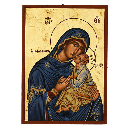 Greek silk screen icon of Our Lady of Perpetual Help, 7x5.5 in, Greece 1