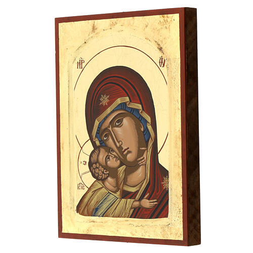 Byzantin silk screen icon of the Virgin of Vladimir, 9.5x7 in 2