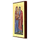 Silkscreen printed icon of the Holy Family on bright gold background, 11x7 in s3