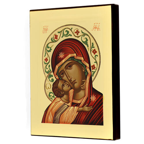 Icono Virgen de Vladimir bizantino fondo de oro 24x18 cm Grecia 2