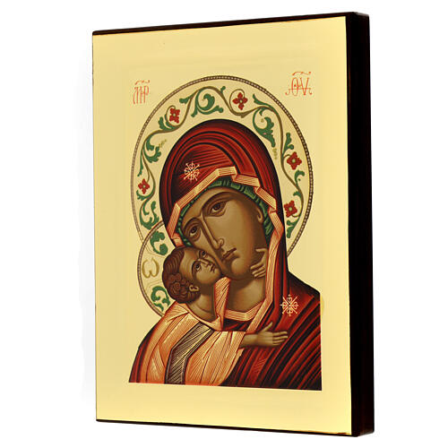Byzantine icon of Our Lady of Vladimir with gold background 24x18 cm Greece 2