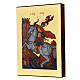 Greek icon of Saint George on horseback in Byzantine style with glossy gold background, 9.5x7 in s2