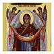 Greek Silkscreen printed icon of Our Lady of Mercy, 14x8 in, glossy gold background s2