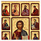 Greek icon of Christ Pantocrator and 12 Apostles, 16x12 in, screen-printed s4