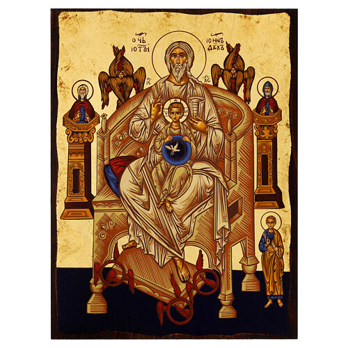 Greek screen printed icon of the Paternity, 16x12 in 1