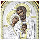 Icona serigrafata Sacra Famiglia con riza bilaminato argento 26 x 20 cm s2