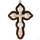Cross icon in wood and silver s1