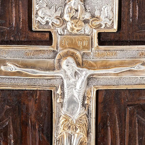 Croix Icône orthodoxe bois et argent 5