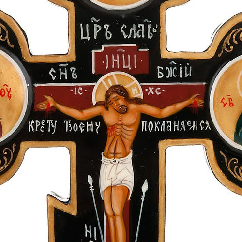 Trefoil cross Russian icon, black 3