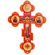 Trefoil cross Russian icon, red s1