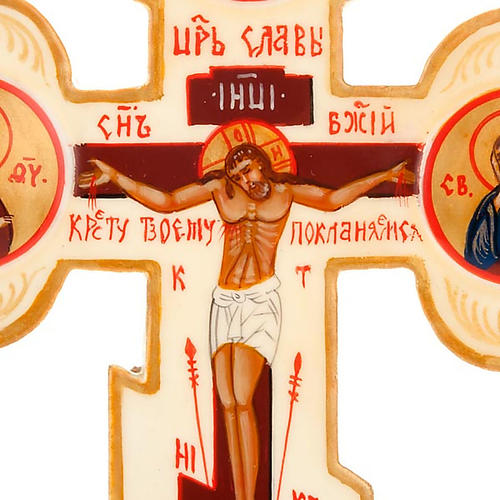 Trefoil cross Russian icon, ivory colour 3