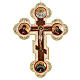 Ícone cruz em trevo russa cor de marfim Mstiora 17x13 cm s1