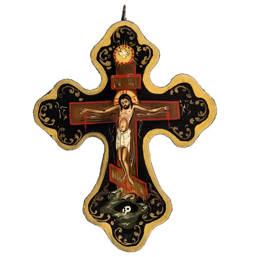 Cross icon in Papier-mâché 8x6.5cm 1