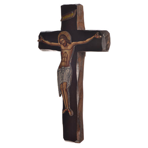 Cruz Icono Relieve imprenta sobre madera Grecia 22x13 2