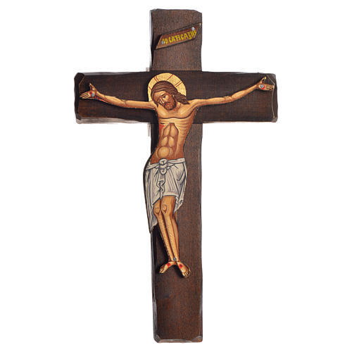 Krzyż Ikona Relief nadruk na drewnie Grecja 22x13 1