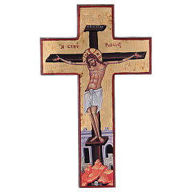 Cross-shaped icon with print on wood, Greece