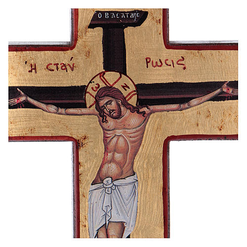 Cross-shaped icon with print on wood, Greece 2