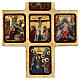 Cross icon with print of the Mysteries on wood, Greece 22x36cm s2