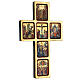 Cross icon with print of the Mysteries on wood, Greece 22x36cm s3