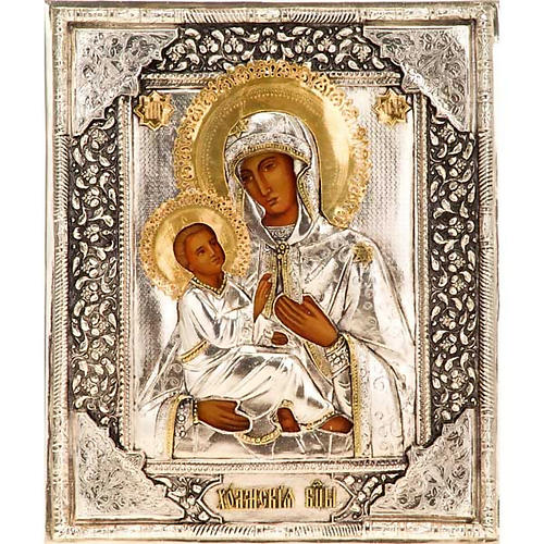 Icona Madre di Dio argento e oro 1