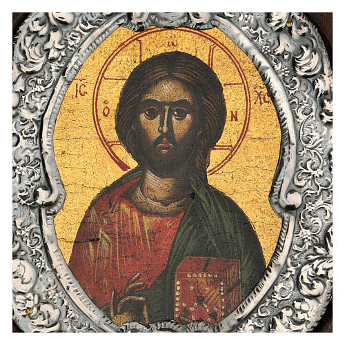 Christ Pantocrator icon, silver frame 2