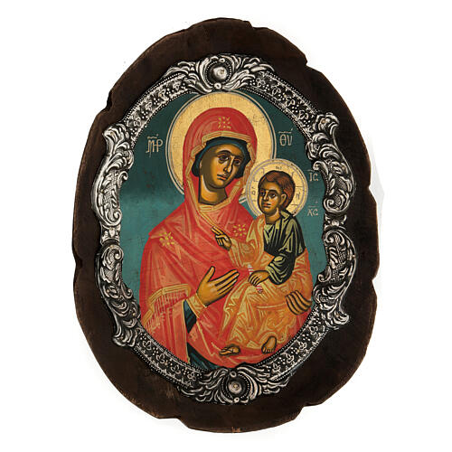 Mary with Child icon, silver frame 5
