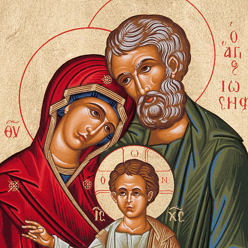 Icône Grèce Sainte Famille sur planche argent 925 2