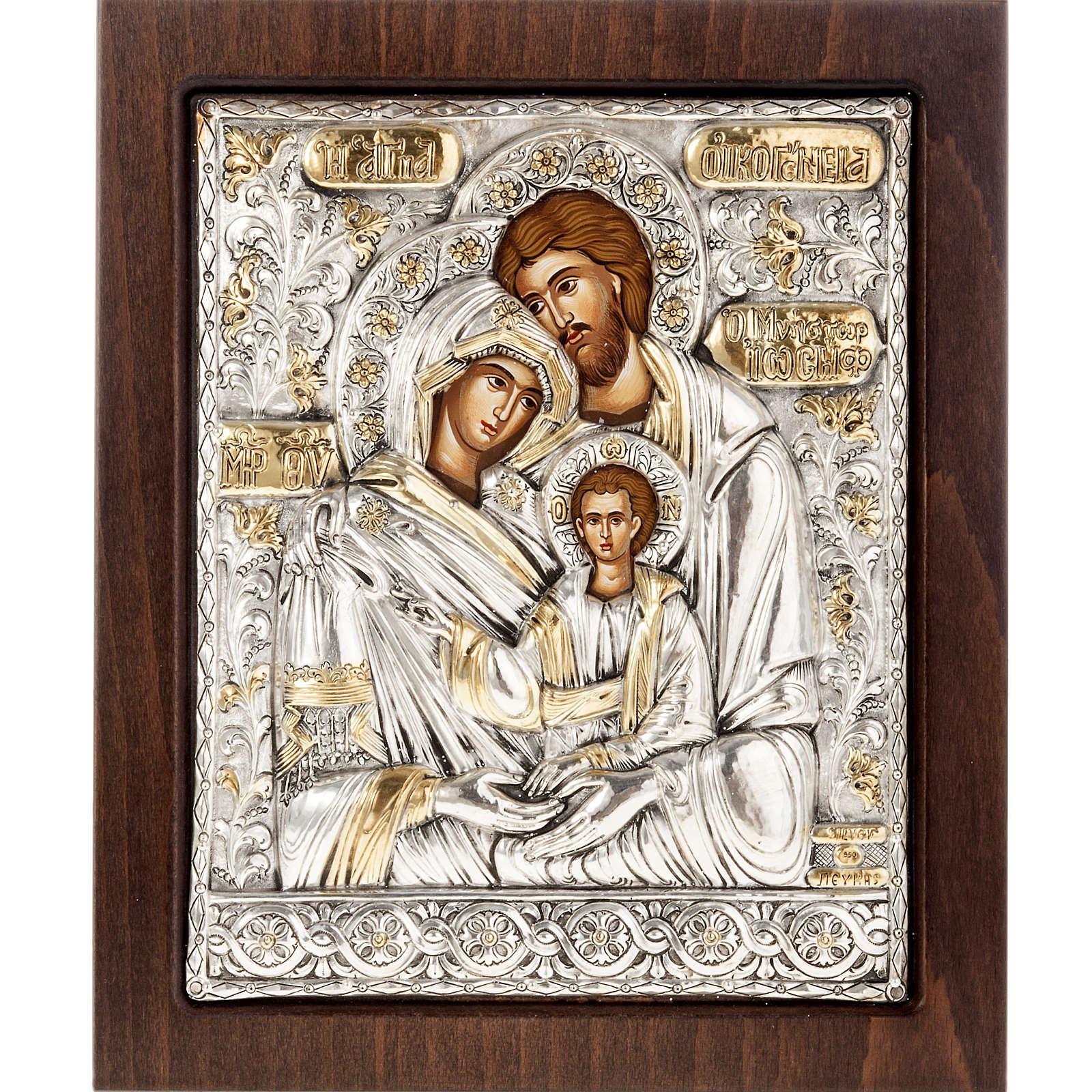 Holy Family Greek icon 950 silver | online sales on HOLYART.co.uk