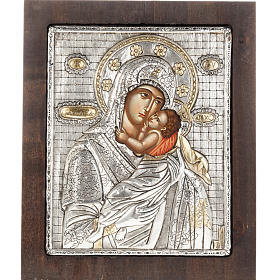 Ícono Virgen con Niño plata 950