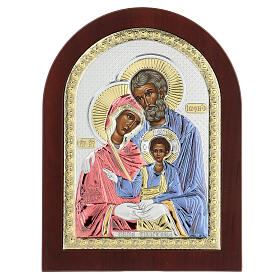 Icon in silver, Holy Family, silkscreen printing