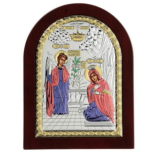 Ikone Mariä Verkündigung Silber Siebdruck 1