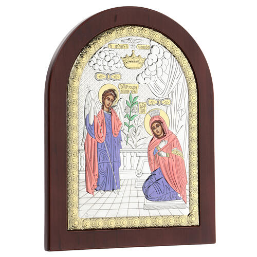 Annunciation icon in silver, silkscreen printing 3