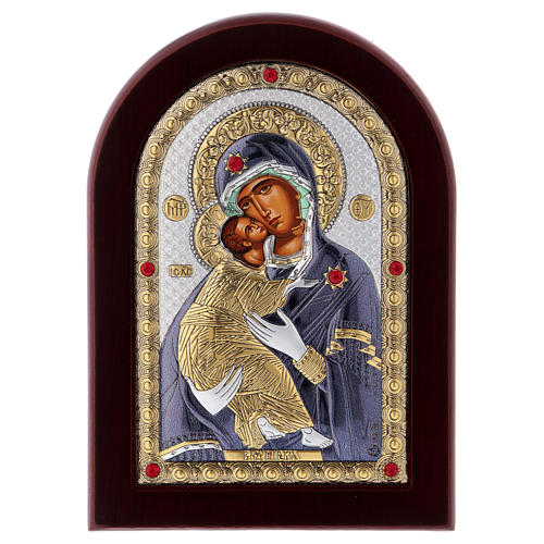 Ikone Madonna Vladimir Siebdruck Silber 1