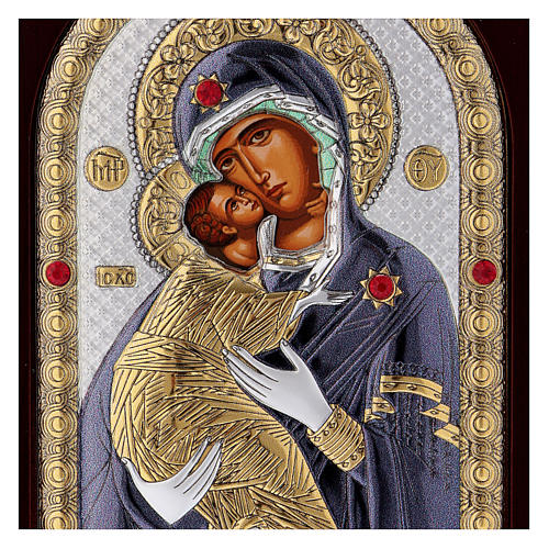 Ikone Madonna Vladimir Siebdruck Silber 2