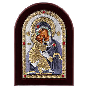 Icona serigrafata Madonna Vladimir argento
